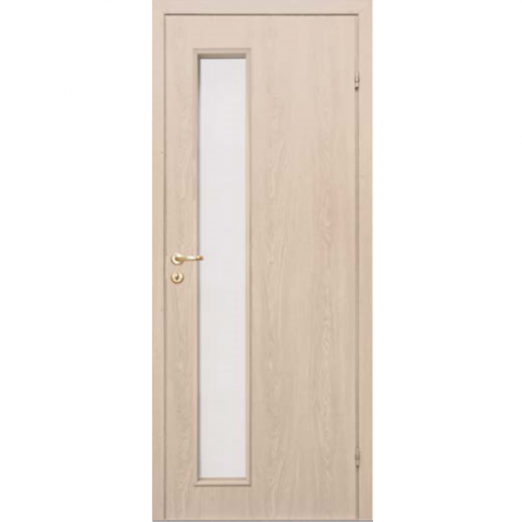Дверь межкомнатная гладкая беленый дуб с притвором остекленная L3